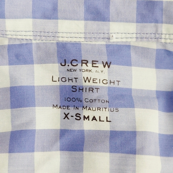 J. Crew Men's Button Front Blue White Checks Business Casual Shirt P6638 - Picture 7 of 11